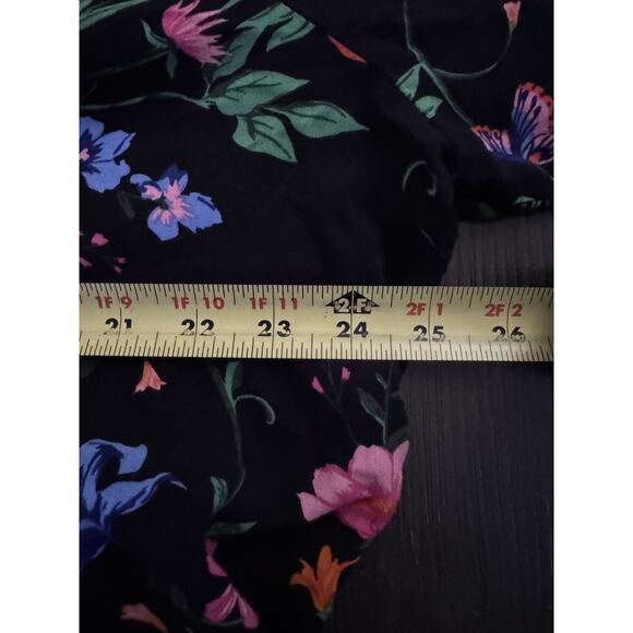 Old Navy The Tunic Shirt Black Floral Cottagecore Bohemian Peasant Flowy Top XXL - Picture 5 of 7